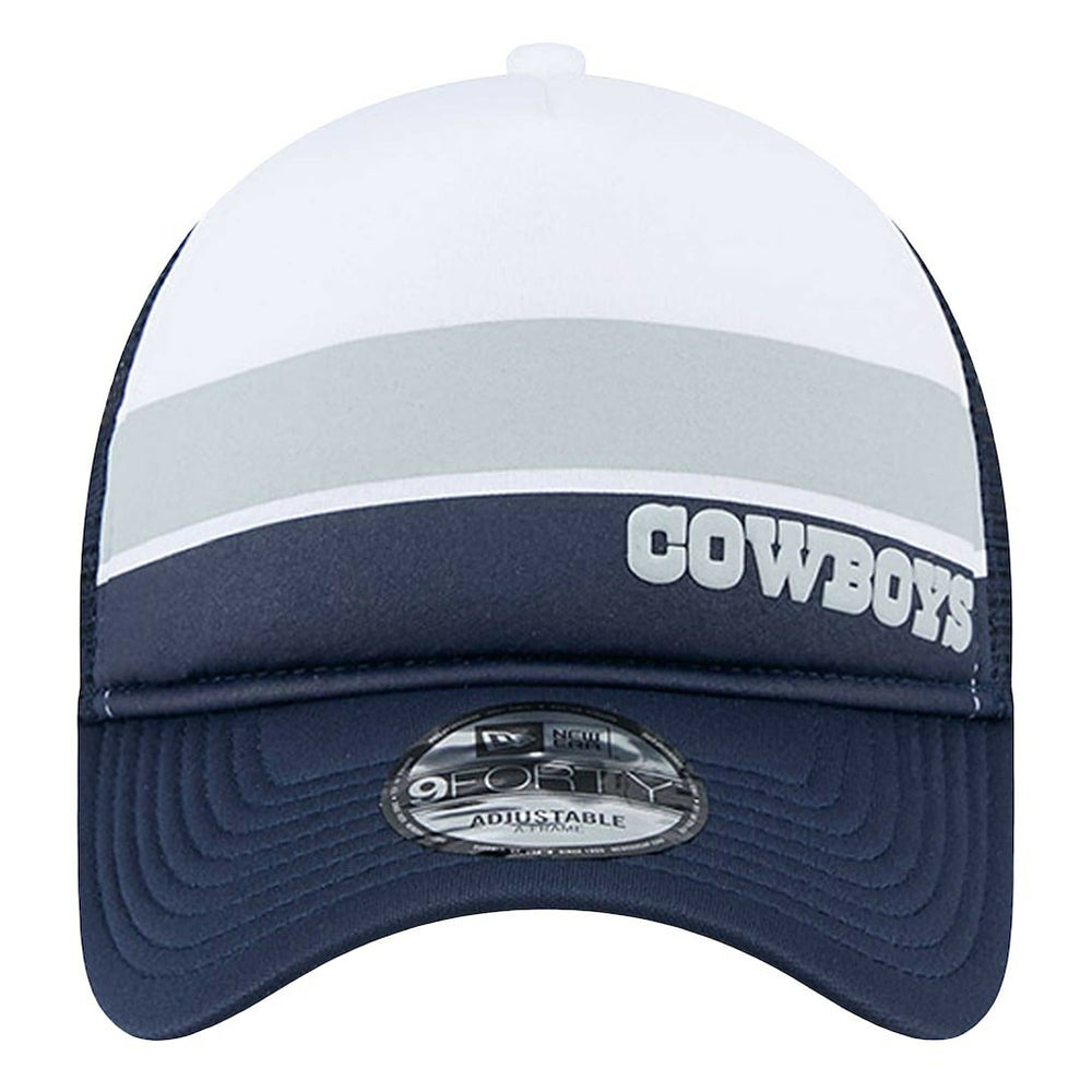 Dallas Cowboys New Era Sport Night Color Block 9FORTY A-Frame Trucker Adjustable Hat - White/Navy sale