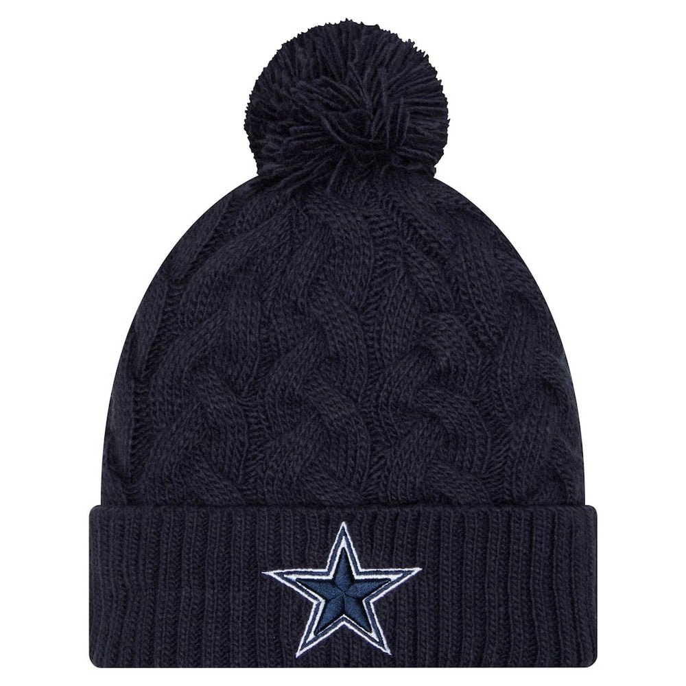 Dallas Cowboys New Era Women's Cable Knit Hat with Pom - Navy sale