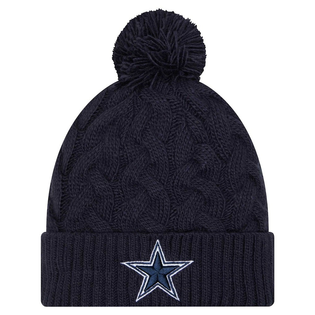 Dallas Cowboys New Era Women's Cable Knit Hat with Pom - Navy sale