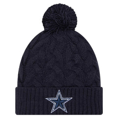 Dallas Cowboys New Era Women's Cable Knit Hat with Pom - Navy sale