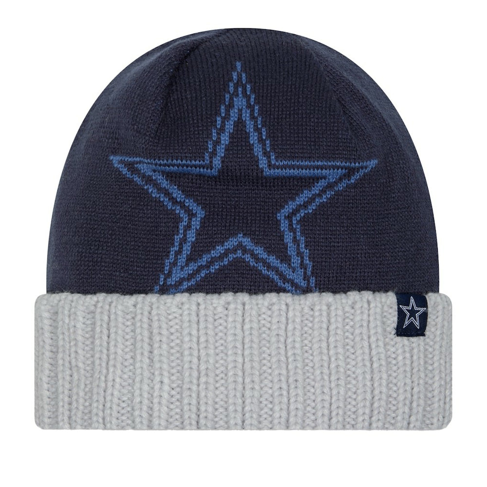 Dallas Cowboys New Era Oversize Cuffed Knit Hat - Navy/Gray for sale