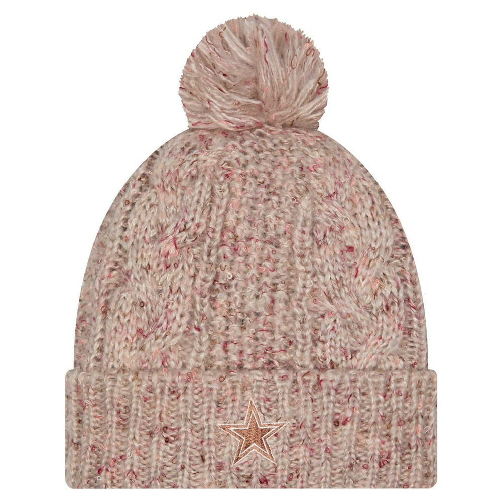 Dallas Cowboys New Era Women's Trendy Tone Cuffed Knit Hat with Pom - Stone on sale