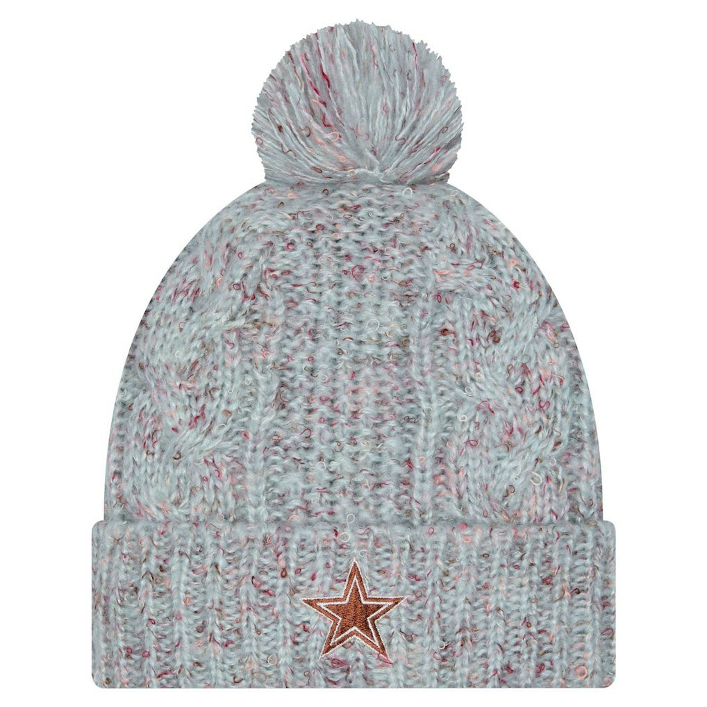 Dallas Cowboys New Era Women's Trendy Tone Cuffed Knit Hat with Pom - Blue cheap