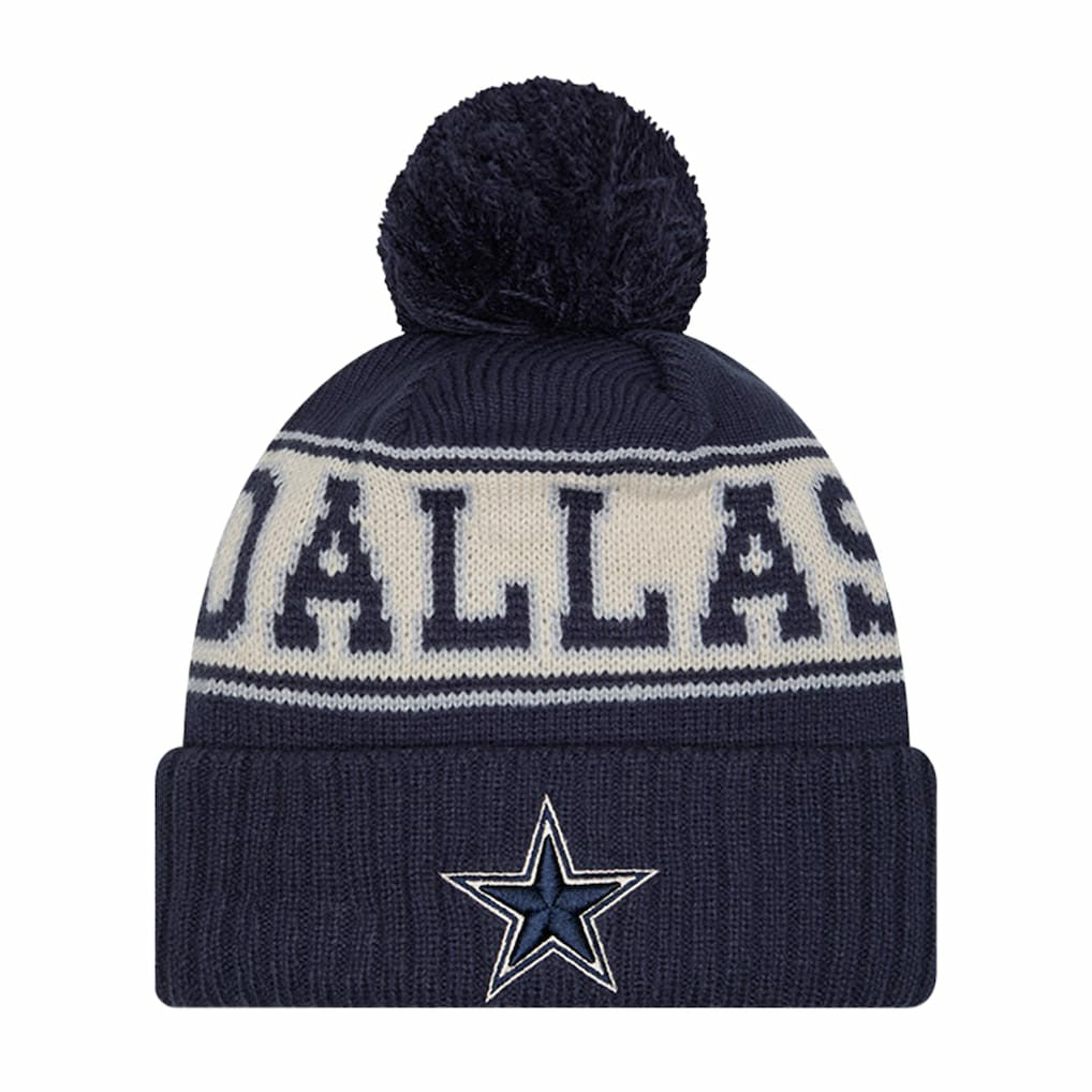 Dallas Cowboys New Era Retro Cuffed Knit Hat with Pom - Navy on sale