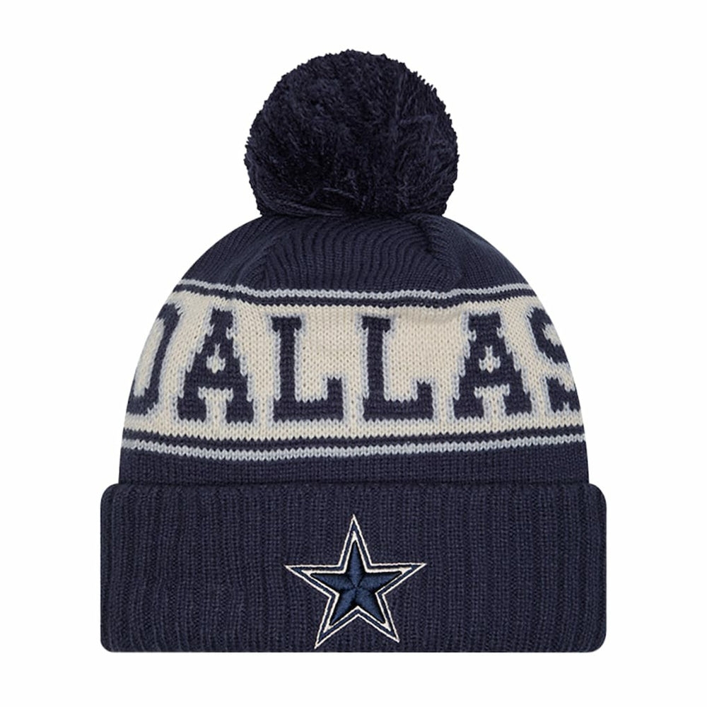 Dallas Cowboys New Era Retro Cuffed Knit Hat with Pom - Navy on sale