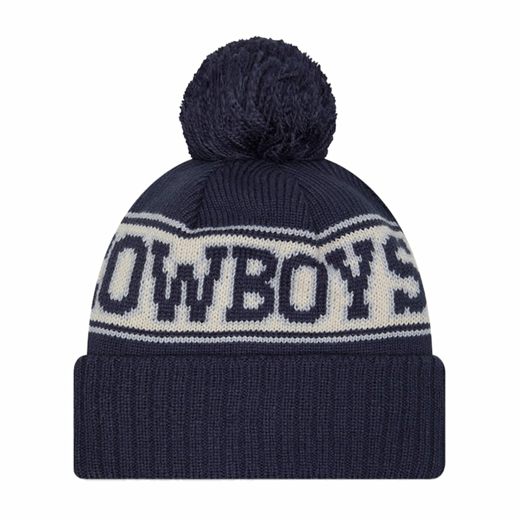 Dallas Cowboys New Era Retro Cuffed Knit Hat with Pom - Navy on sale