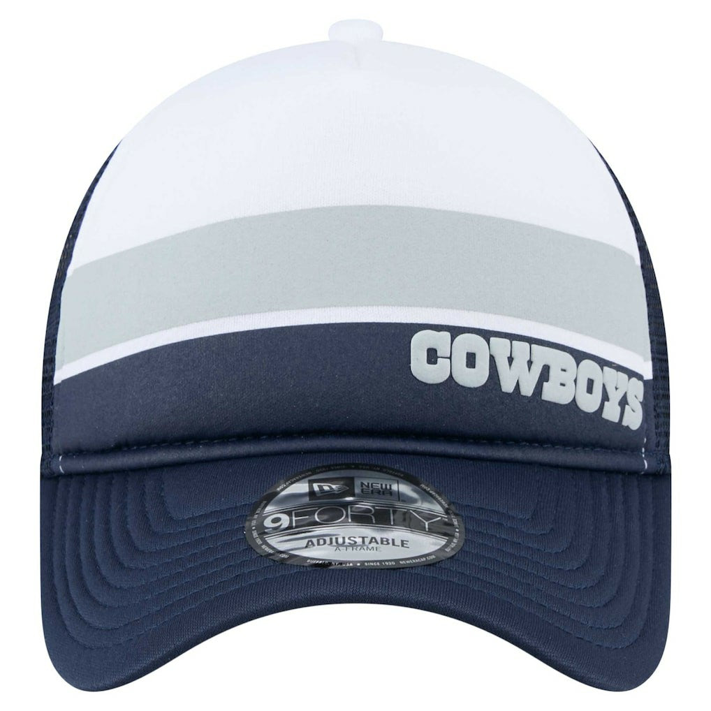 Dallas Cowboys New Era Youth Sport Night Color Block 9FORTY A-Frame Trucker Adjustable Hat - White/Navy outlet