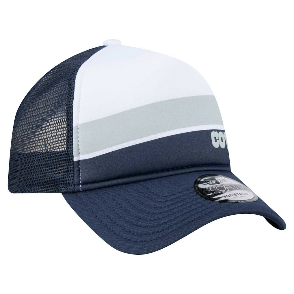 Dallas Cowboys New Era Youth Sport Night Color Block 9FORTY A-Frame Trucker Adjustable Hat - White/Navy outlet