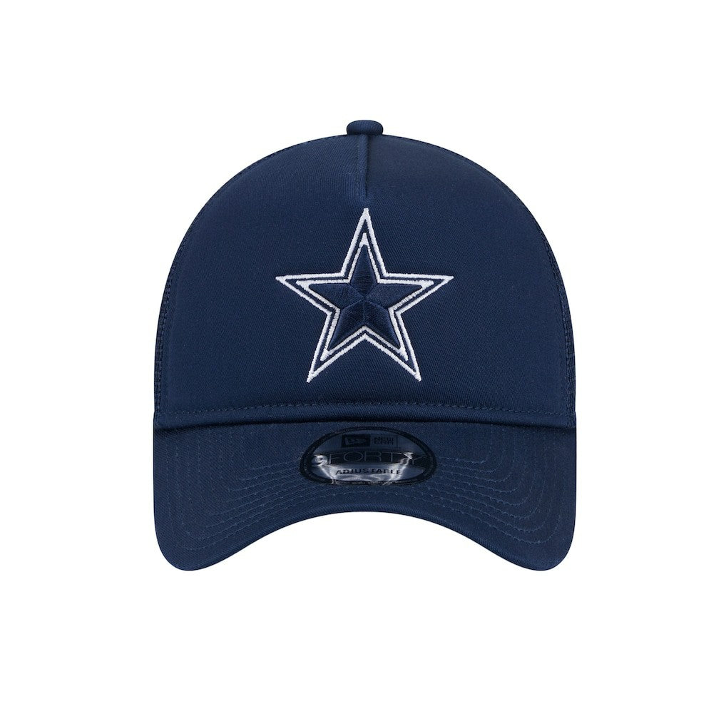 Dallas Cowboys New Era Main A-Frame Trucker 9FORTY Adjustable Hat - Navy for sale