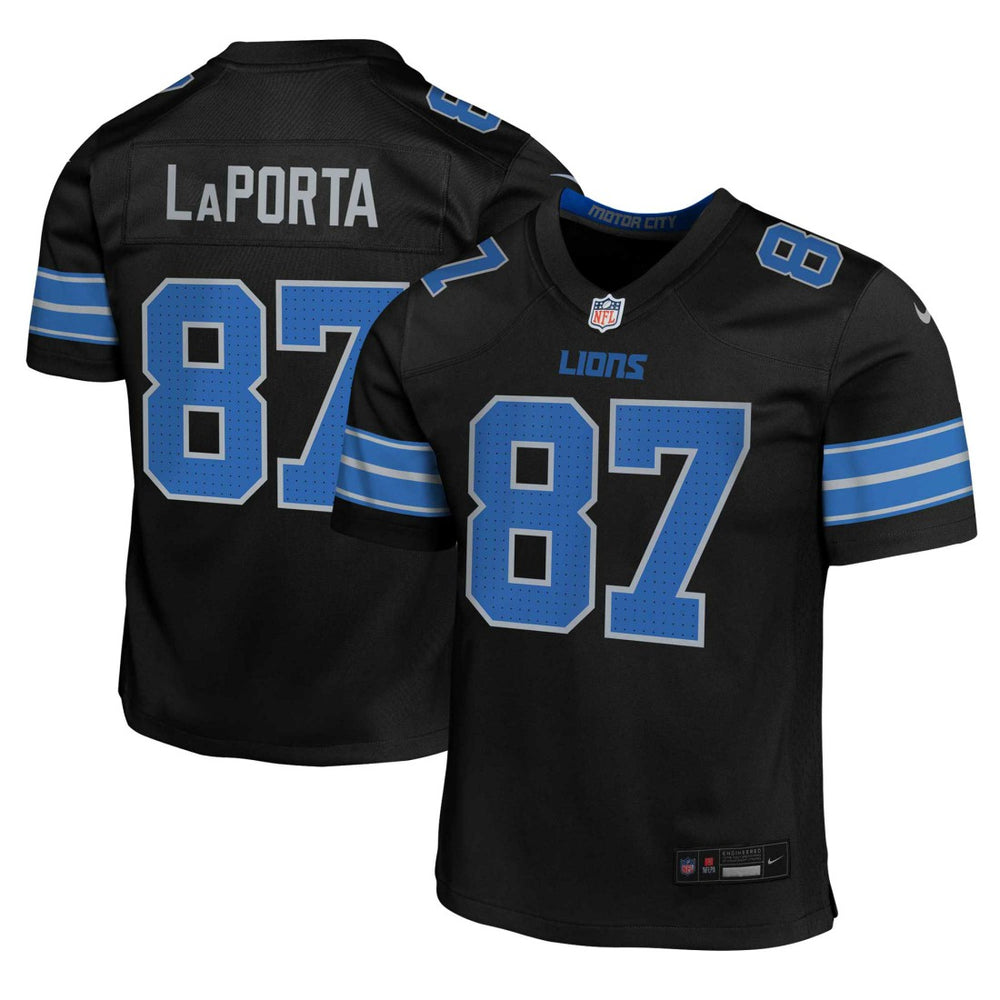 Sam LaPorta Detroit Lions Youth Game Jersey - Black discount