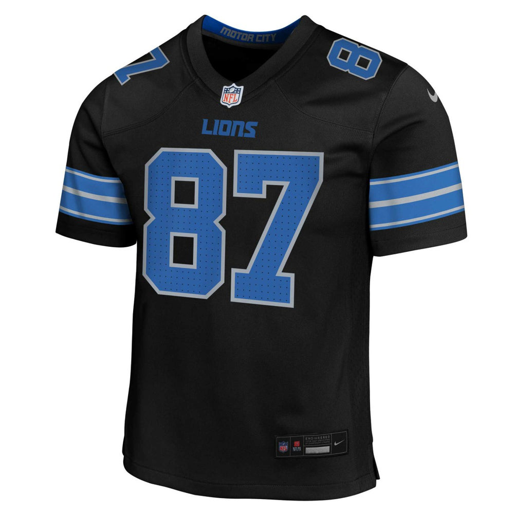 Sam LaPorta Detroit Lions Youth Game Jersey - Black discount