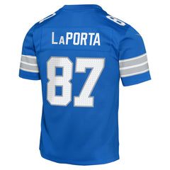 Sam LaPorta Detroit Lions Youth Game Jersey - Blue on sale