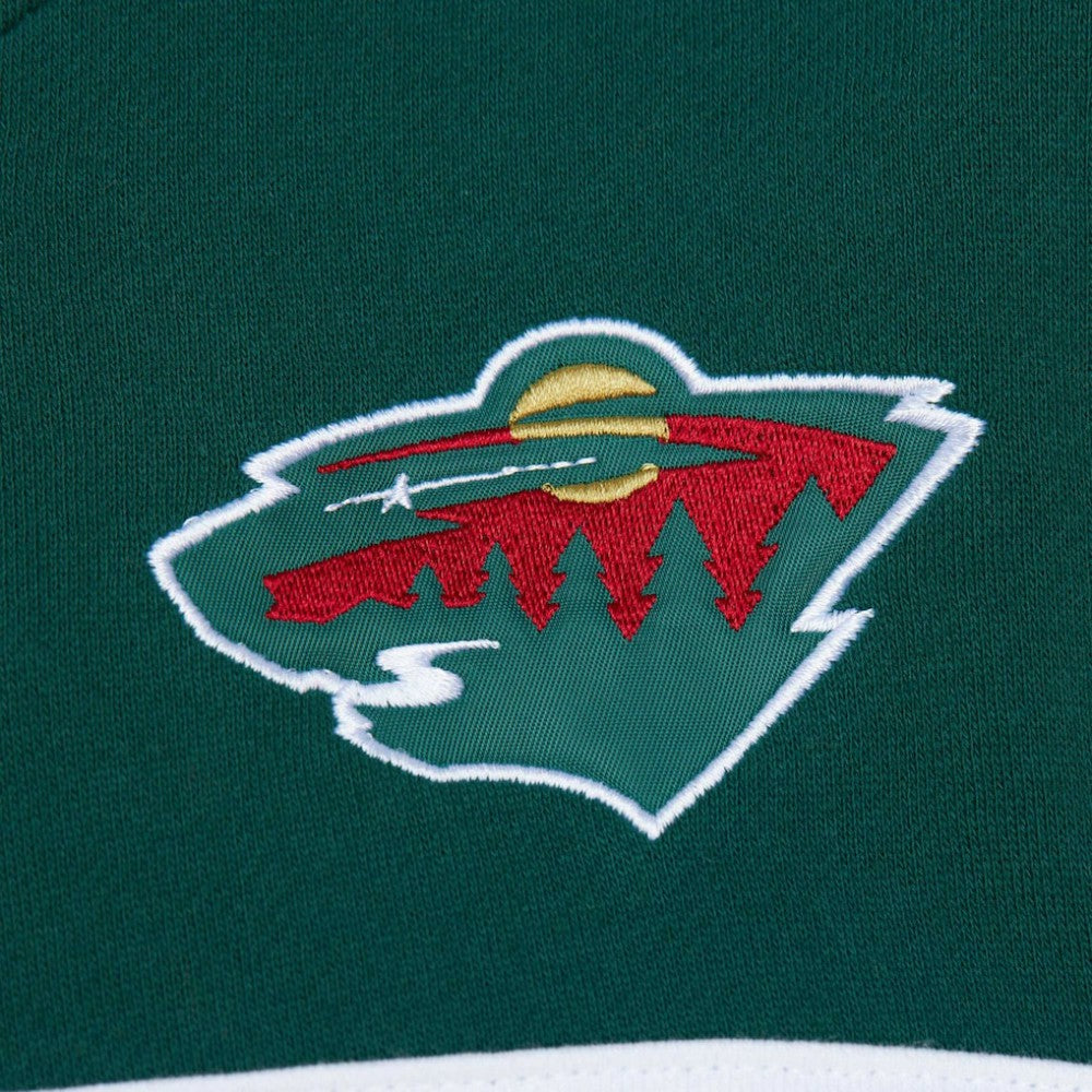 Minnesota Wild Mitchell & Ness Head Coach Pullover Hoodie - Cream/Green Hoodies
