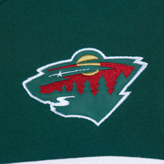 Minnesota Wild Mitchell & Ness Head Coach Pullover Hoodie - Cream/Green Hoodies