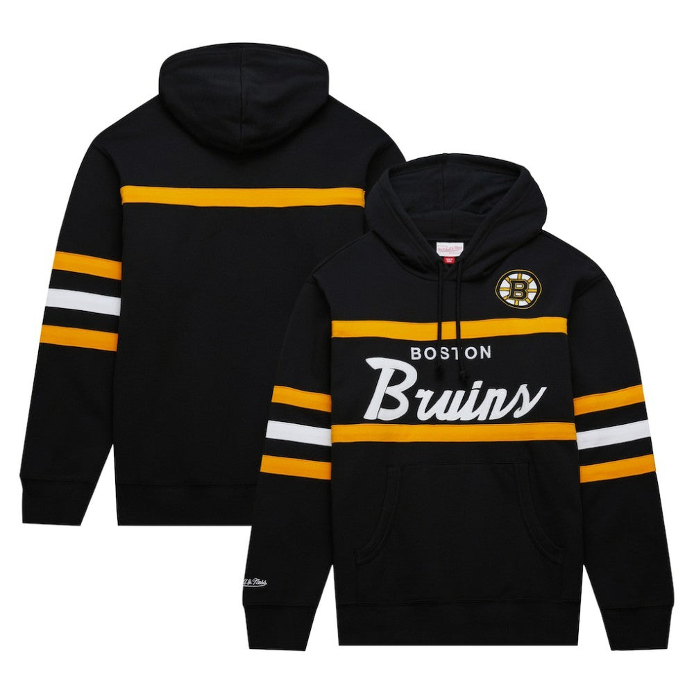 Boston Bruins Mitchell & Ness Head Coach Pullover Hoodie - Black Hoodies