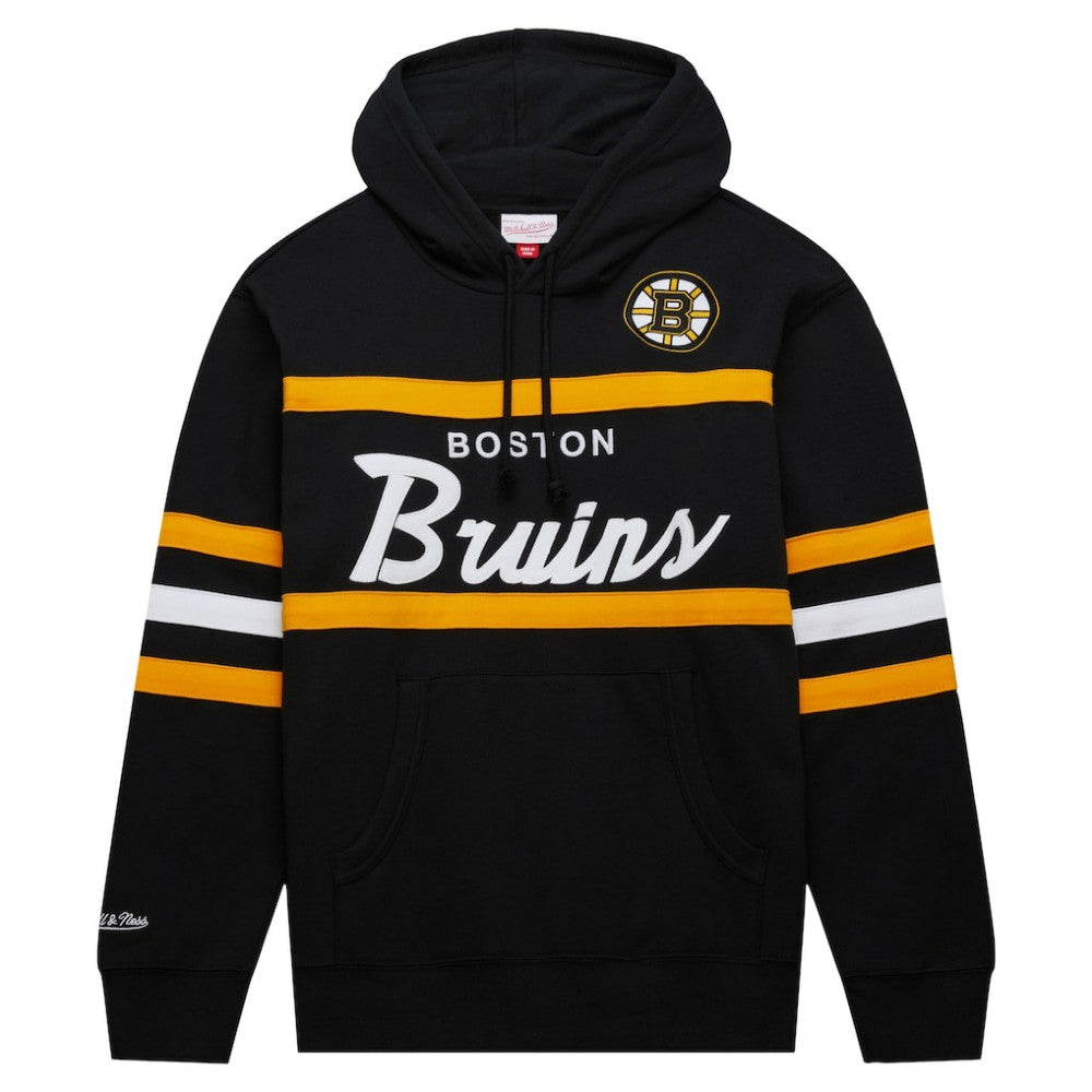 Boston Bruins Mitchell & Ness Head Coach Pullover Hoodie - Black Hoodies