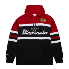 Chicago Blackhawks Mitchell & Ness Head Coach Pullover Hoodie - Black/Red Hoodies