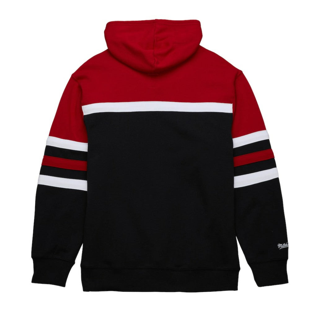 Chicago Blackhawks Mitchell & Ness Head Coach Pullover Hoodie - Black/Red Hoodies
