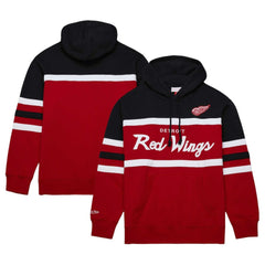 Detroit Red Wings Mitchell & Ness Head Coach Pullover Hoodie - Red/Black Hoodies