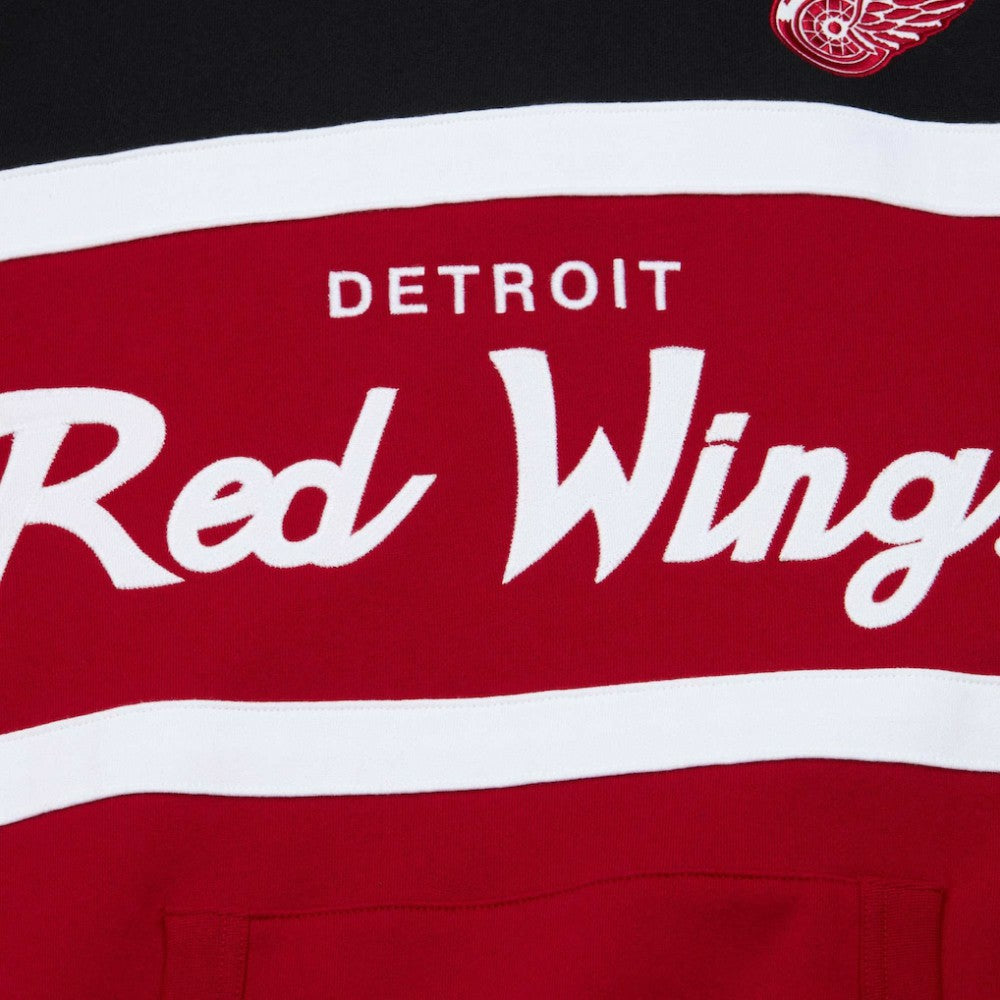 Detroit Red Wings Mitchell & Ness Head Coach Pullover Hoodie - Red/Black Hoodies