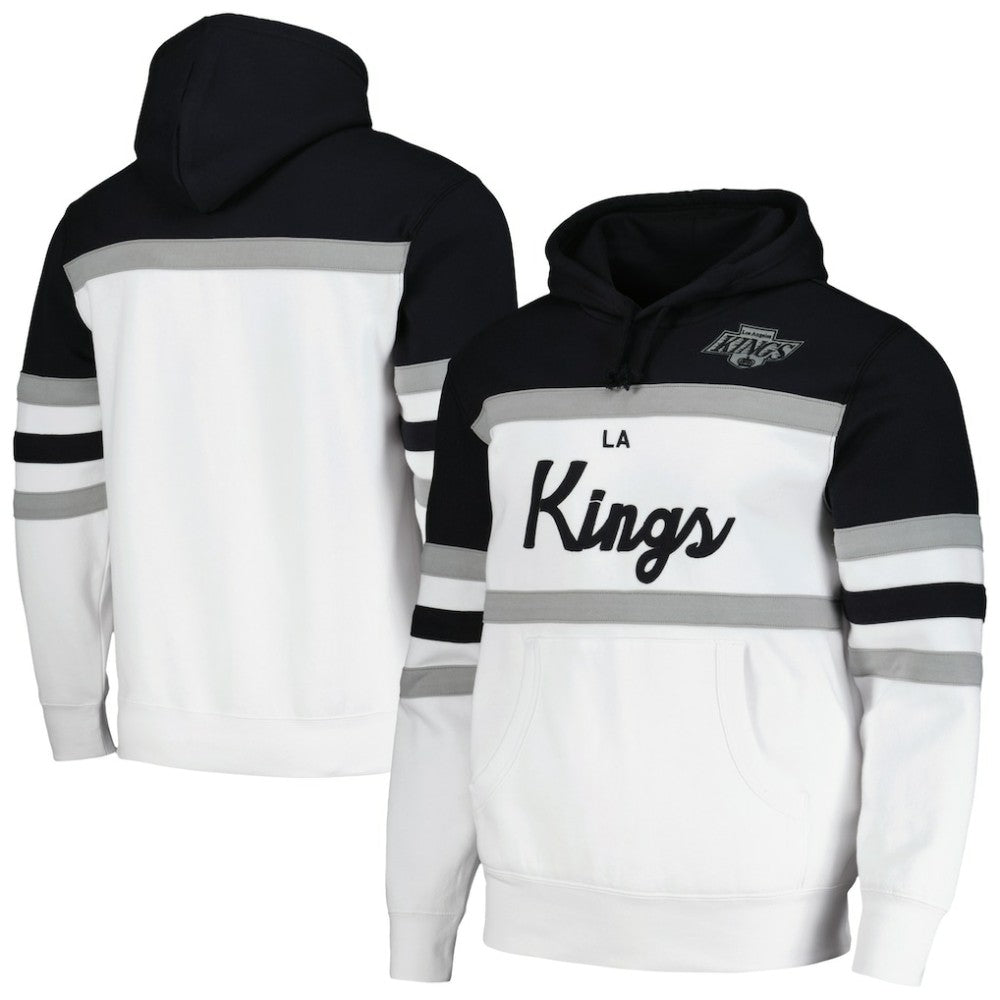 Los Angeles Kings Mitchell & Ness Head Coach Pullover Hoodie - White/Black Hoodies