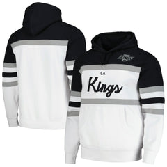Los Angeles Kings Mitchell & Ness Head Coach Pullover Hoodie - White/Black Hoodies