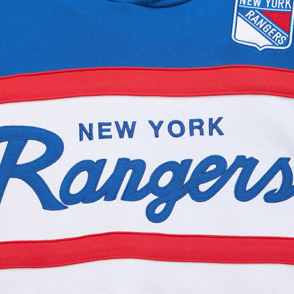 New York Rangers Mitchell & Ness Head Coach Pullover Hoodie - White/Blue Hoodies