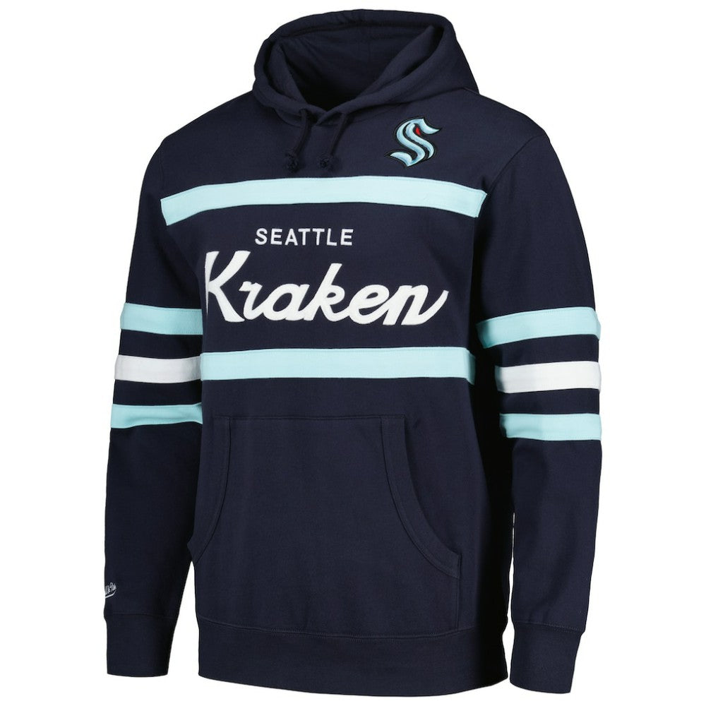 Seattle Kraken Mitchell & Ness Head Coach Pullover Hoodie - Deep Sea Blue Hoodies