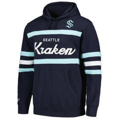 Seattle Kraken Mitchell & Ness Head Coach Pullover Hoodie - Deep Sea Blue Hoodies