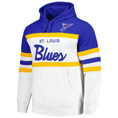 St. Louis Blues Mitchell & Ness Head Coach Pullover Hoodie - White/Blue Hoodies