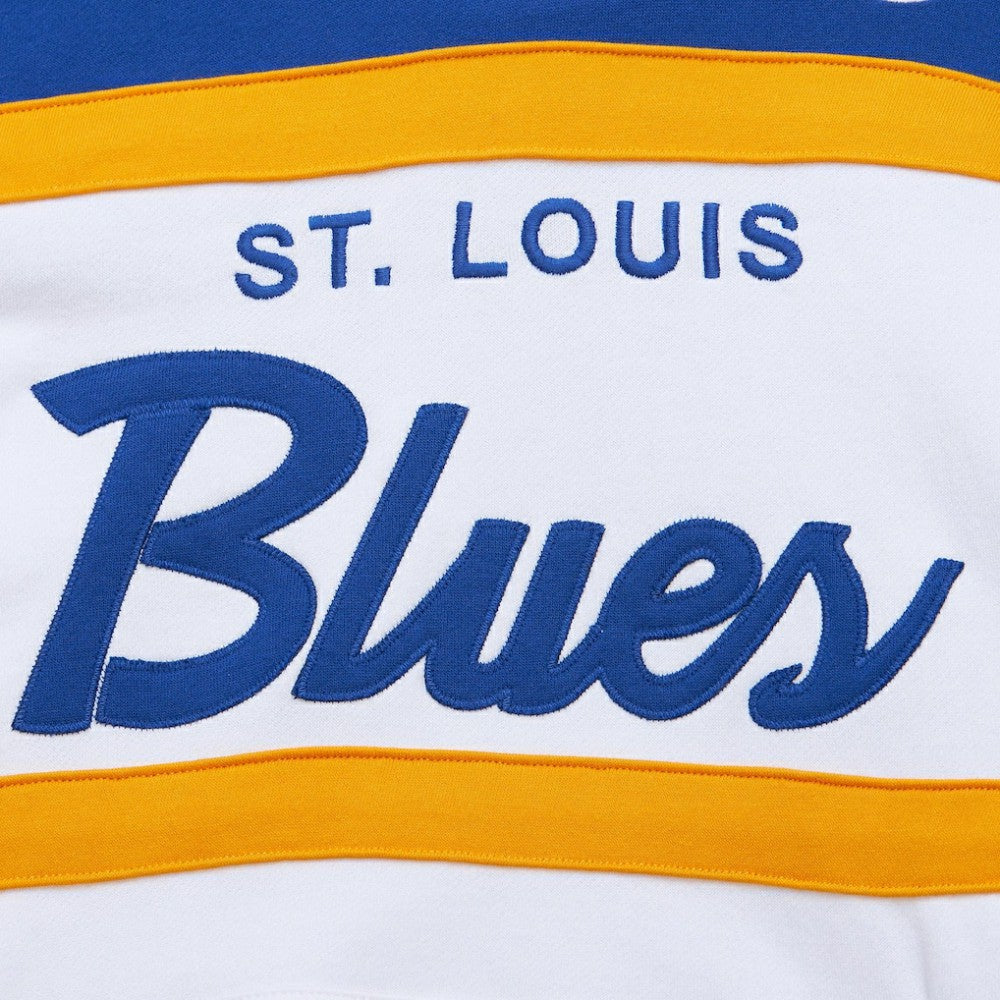 St. Louis Blues Mitchell & Ness Head Coach Pullover Hoodie - White/Blue Hoodies
