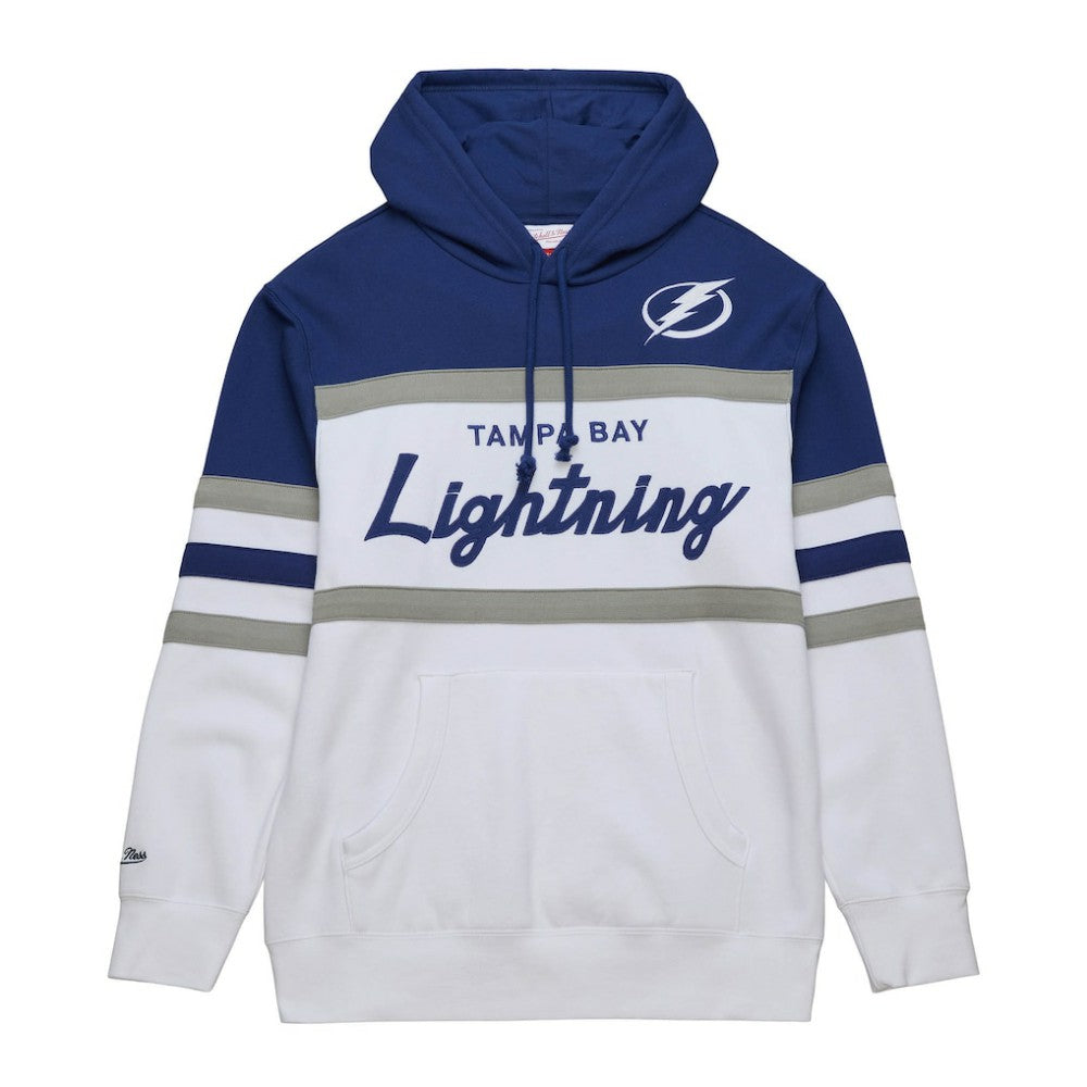 Tampa Bay Lightning Mitchell & Ness Head Coach Pullover Hoodie - White/Blue Hoodies