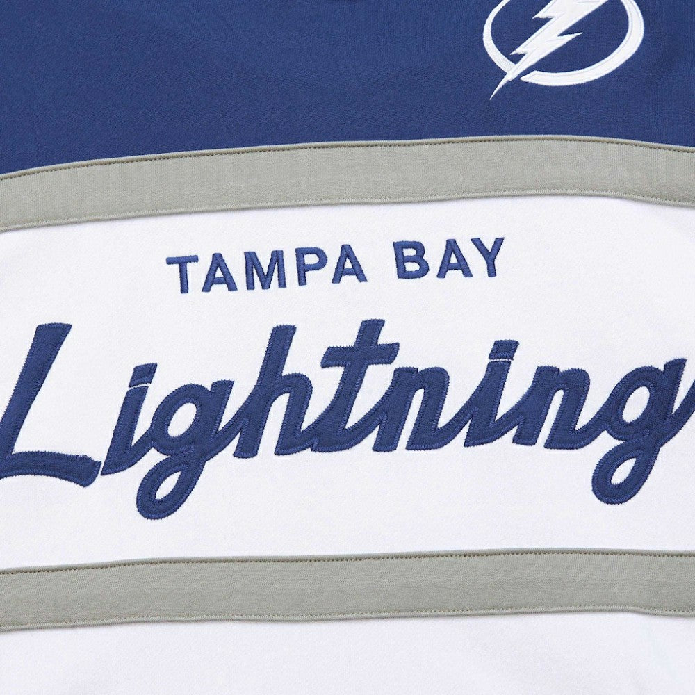 Tampa Bay Lightning Mitchell & Ness Head Coach Pullover Hoodie - White/Blue Hoodies
