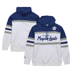 Toronto Maple Leafs Mitchell & Ness Head Coach Pullover Hoodie - White/Blue Hoodies