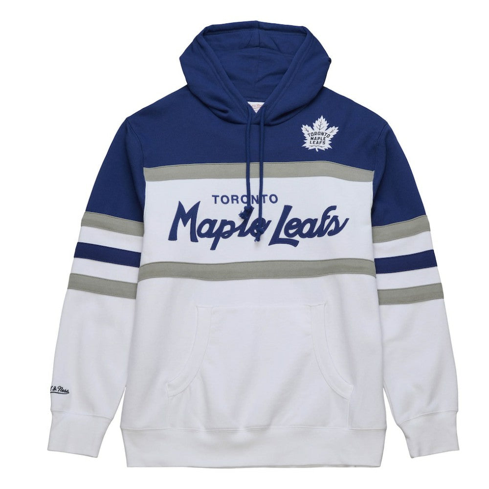 Toronto Maple Leafs Mitchell & Ness Head Coach Pullover Hoodie - White/Blue Hoodies