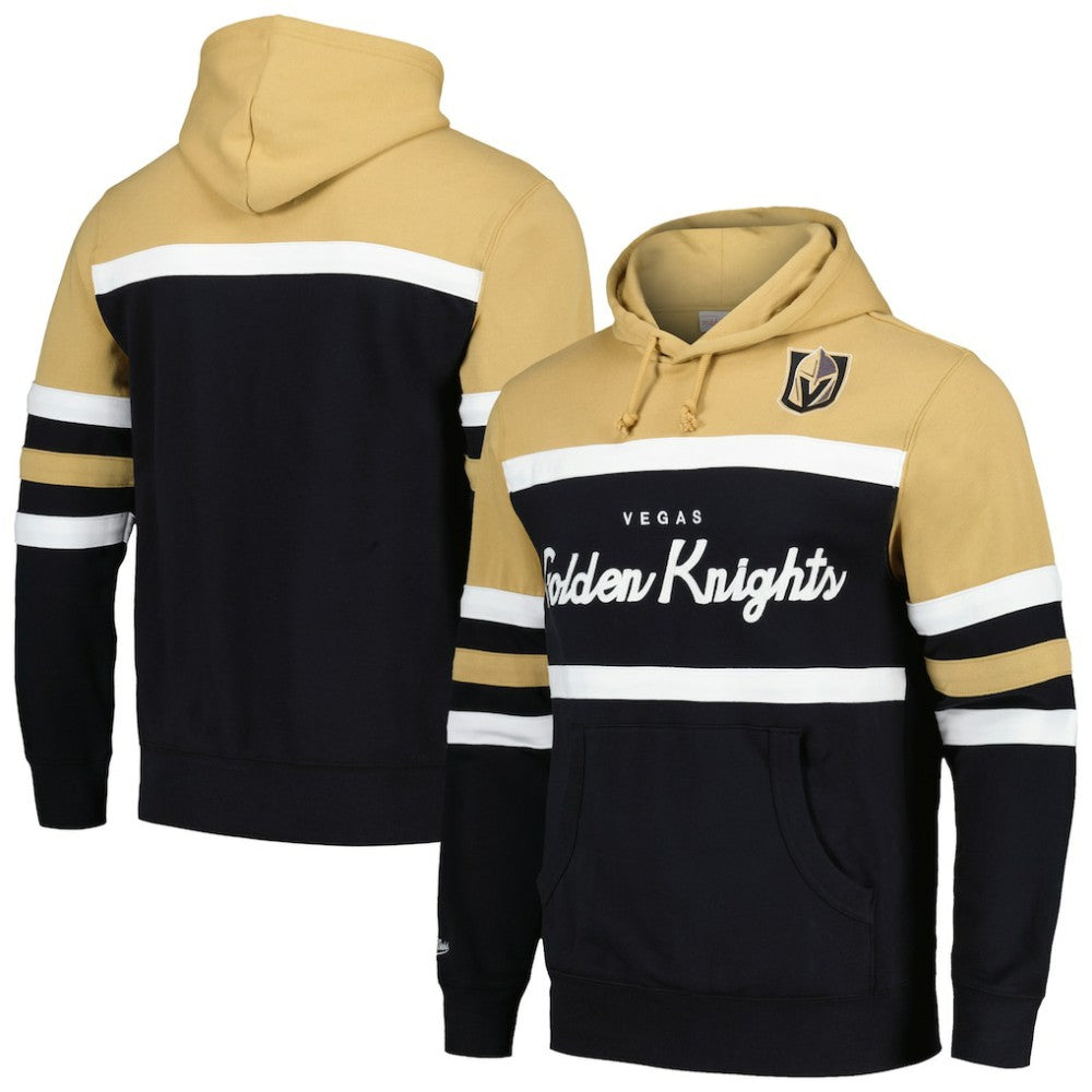 Vegas Golden Knights Mitchell & Ness Head Coach Pullover Hoodie - Black/Gold Hoodies