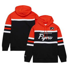 Philadelphia Flyers Mitchell & Ness Head Coach Pullover Hoodie - Black/Orange Hoodies