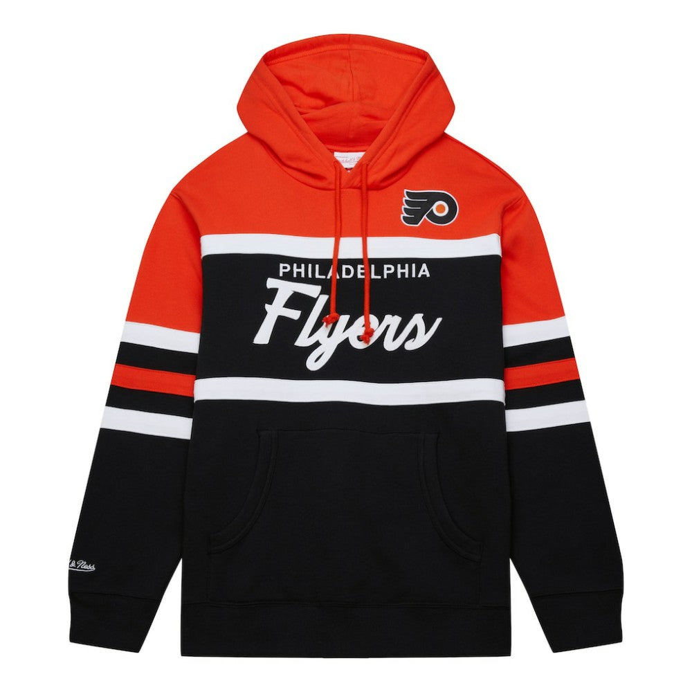 Philadelphia Flyers Mitchell & Ness Head Coach Pullover Hoodie - Black/Orange Hoodies
