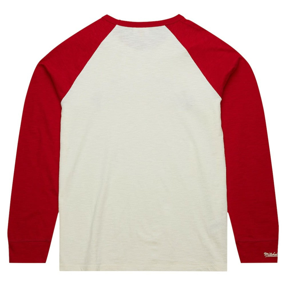 Chicago Blackhawks Mitchell & Ness Legendary Slub Vintage Raglan Long Sleeve T-Shirt - Cream T-shirts
