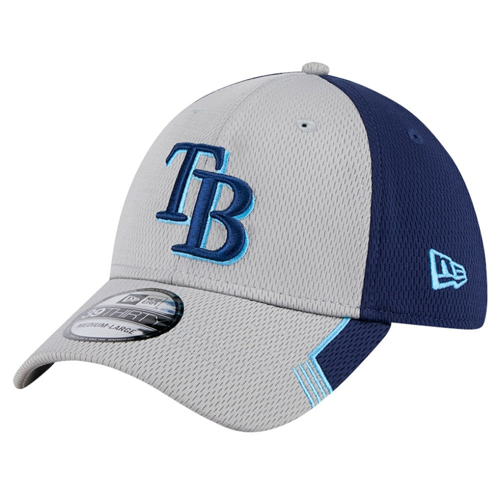 Tampa Bay Rays Visor Trim 39THIRTY Flex Hat Gray/Navy