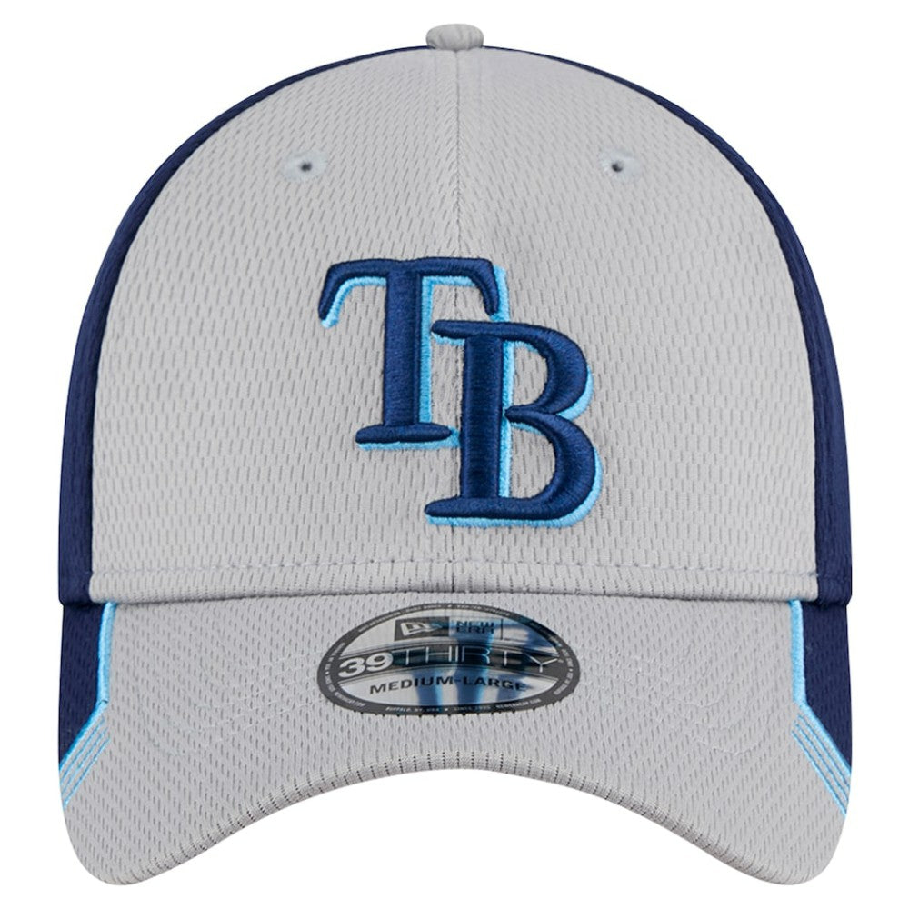 Tampa Bay Rays Visor Trim 39THIRTY Flex Hat Gray/Navy