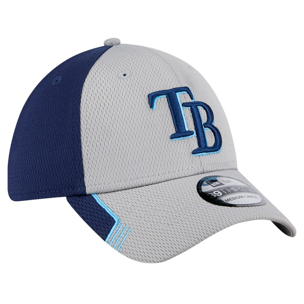 Tampa Bay Rays Visor Trim 39THIRTY Flex Hat Gray/Navy