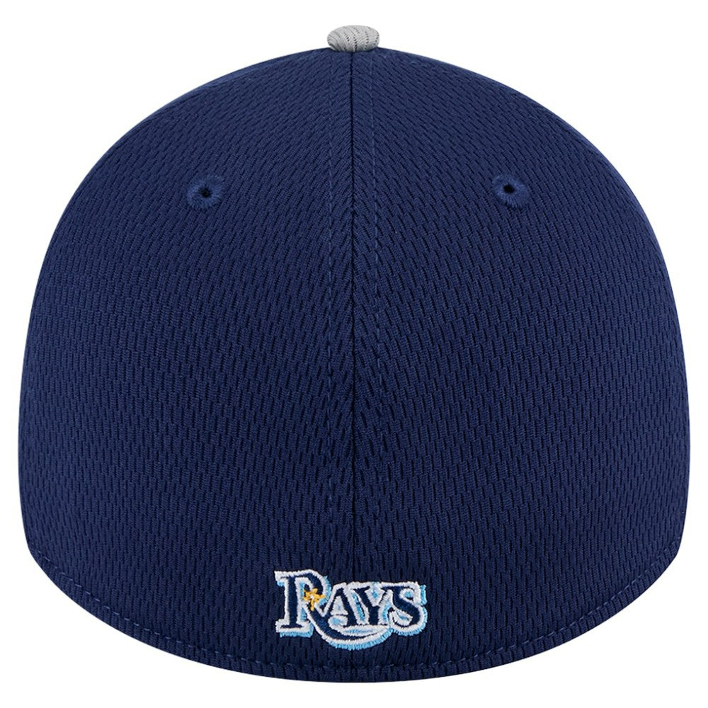 Tampa Bay Rays Visor Trim 39THIRTY Flex Hat Gray/Navy