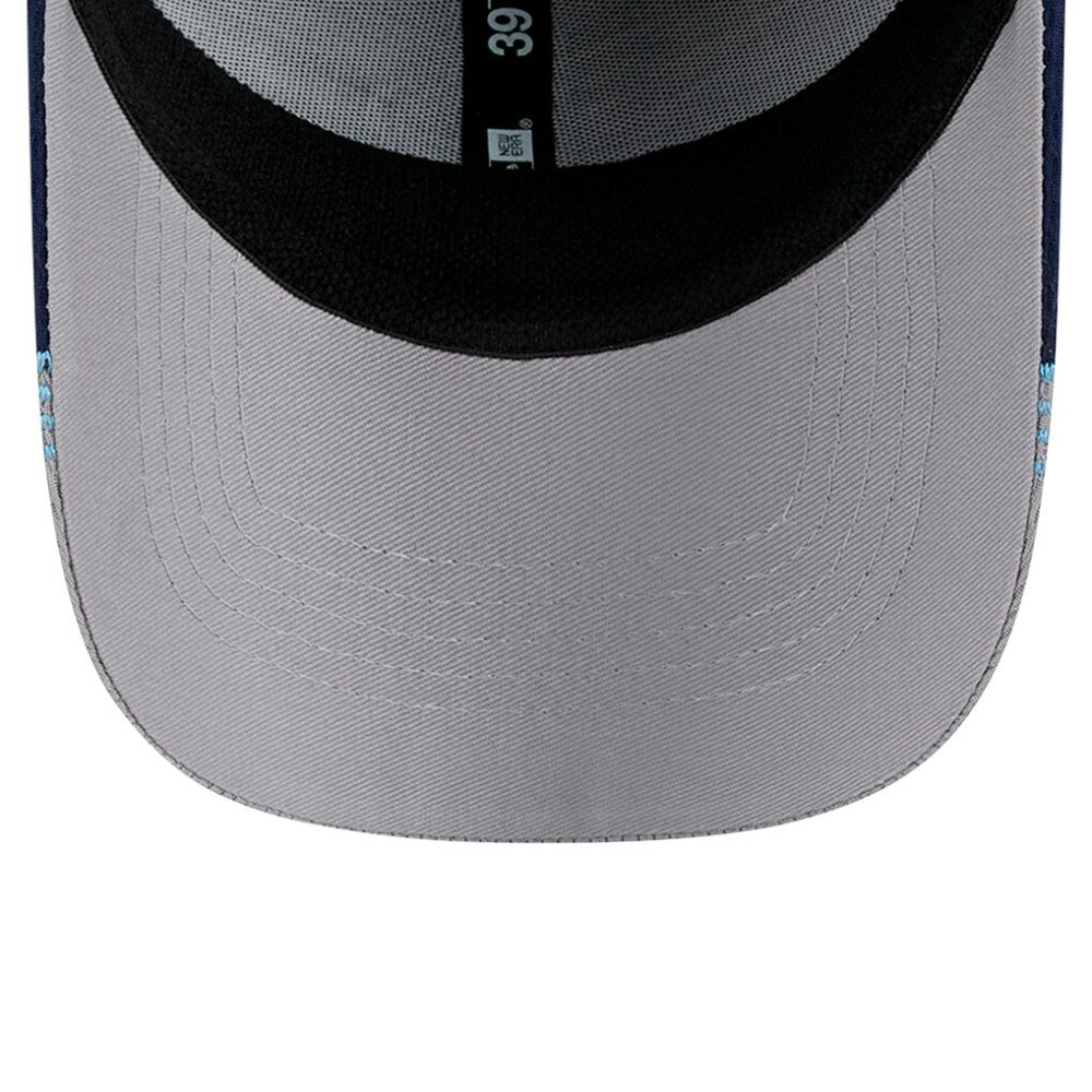 Tampa Bay Rays Visor Trim 39THIRTY Flex Hat Gray/Navy