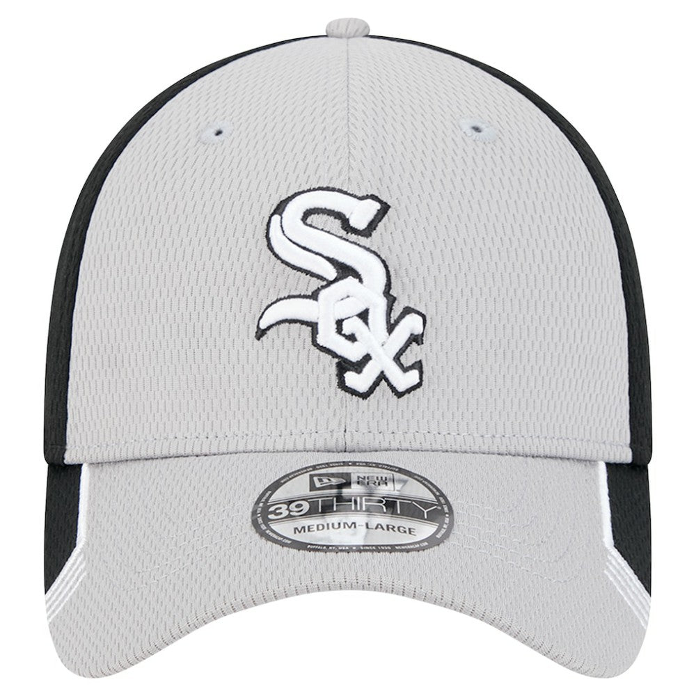 Chicago White Sox Visor Trim 39THIRTY Flex Hat Gray/Black