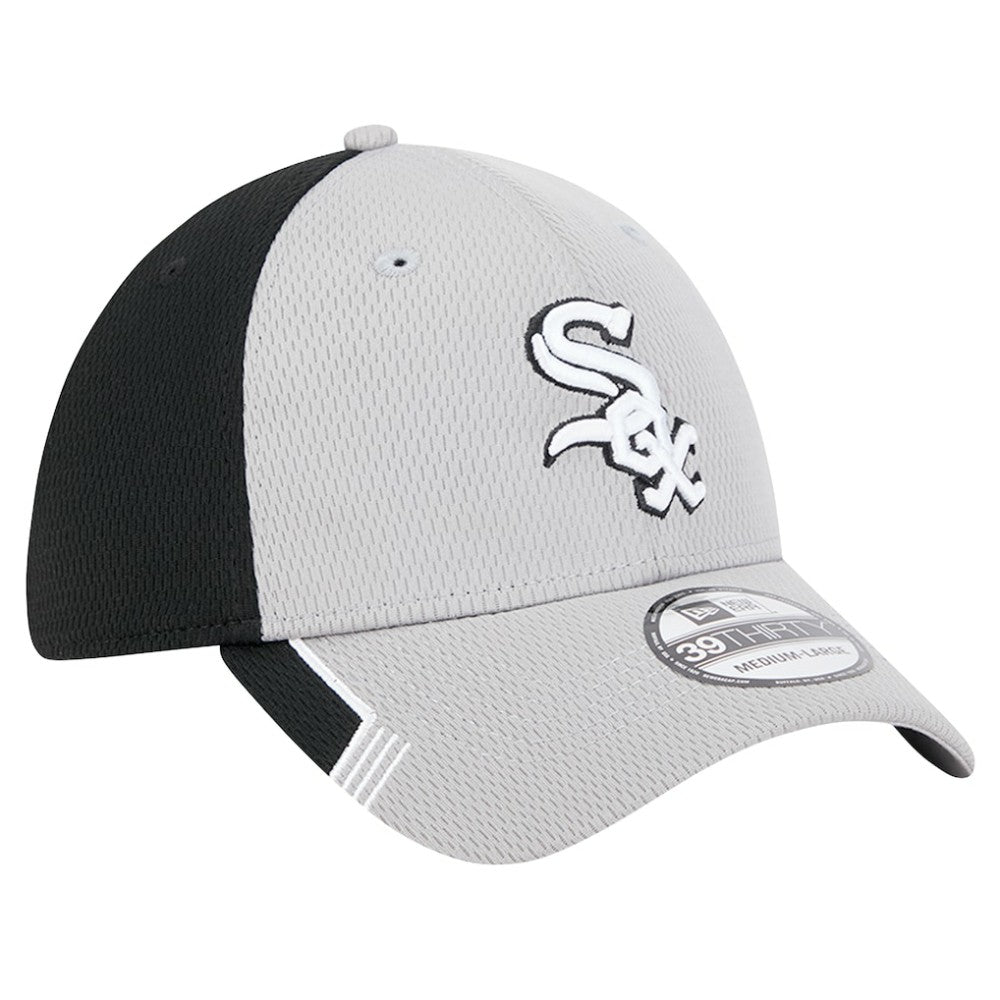 Chicago White Sox Visor Trim 39THIRTY Flex Hat Gray/Black