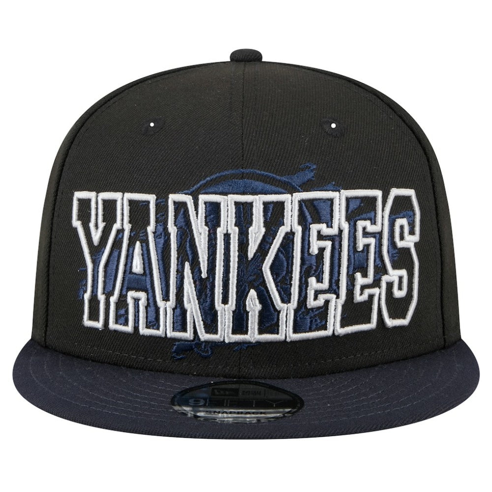 New York Yankees Splatter 9FIFTY Snapback Hat Black