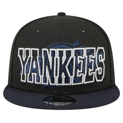New York Yankees Splatter 9FIFTY Snapback Hat Black
