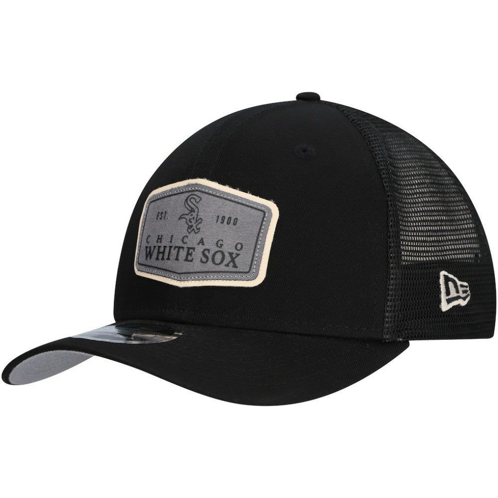 Chicago White Sox Labeled 9SEVENTY Stretch-Snap Adjustable Hat Black