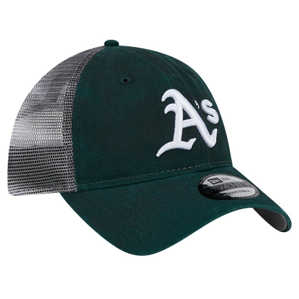Athletics Team Slick Trucker 9TWENTY Adjustable Hat Green